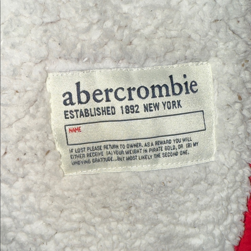 Abercrombie Kids Navy, Red and white Puffer  Jacket w/sherpa lining 15/16 - Picture 7 of 11